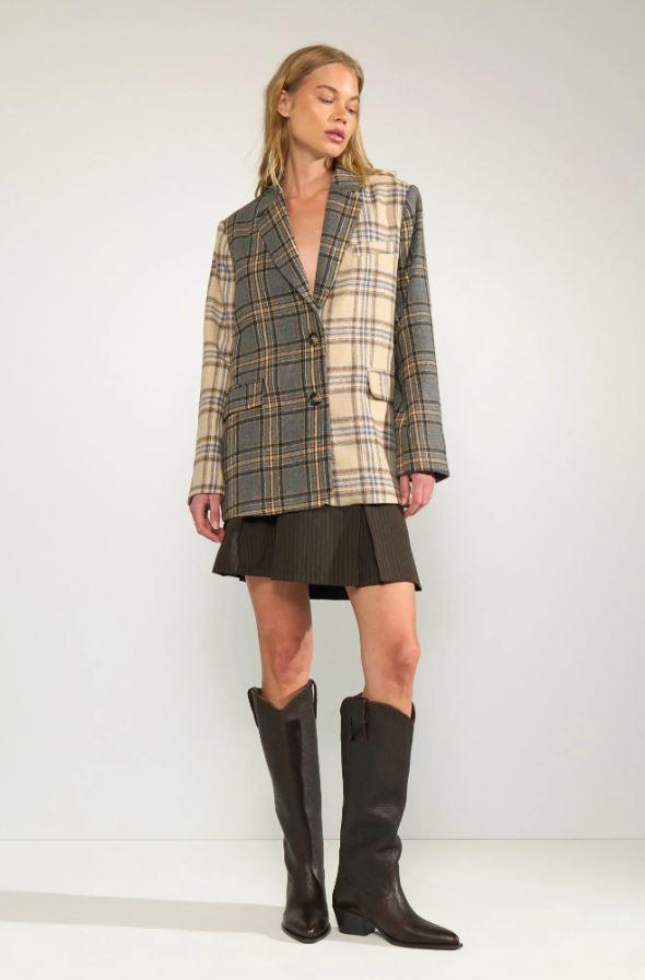Avey Check Blazer Medium Grey - Image 2