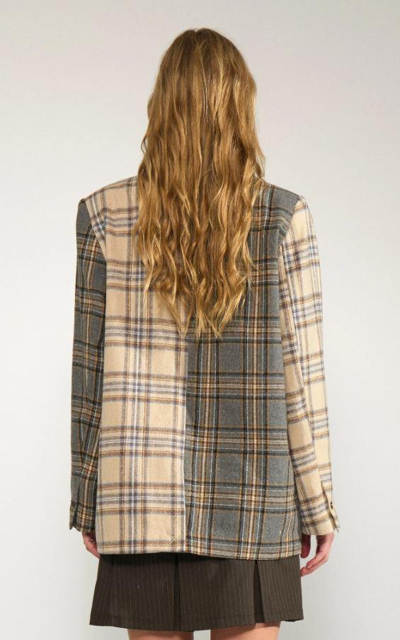 Avey Check Blazer Medium Grey - Image 3