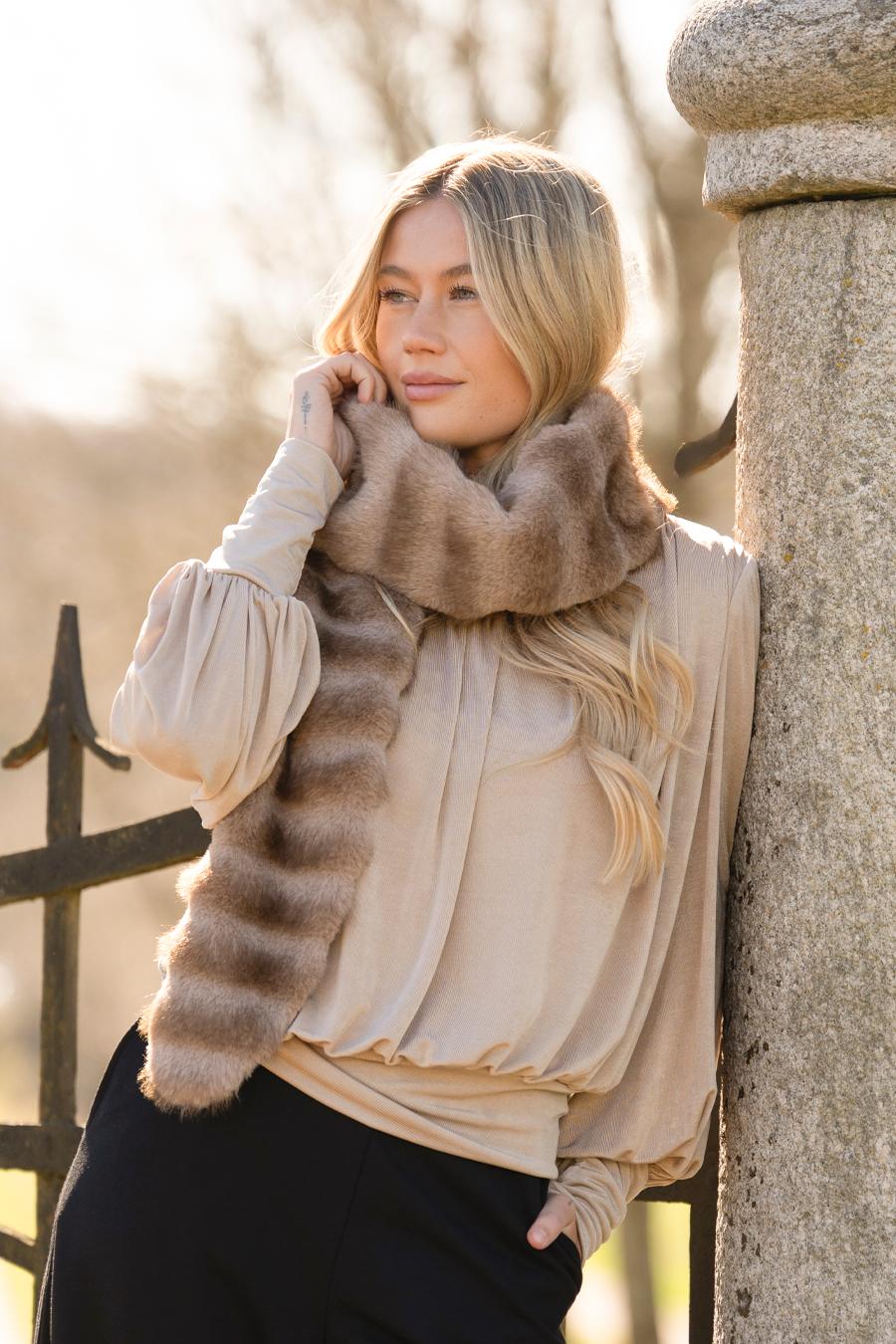 Minerva Muffler Scarf Truffle Sand - Image 3