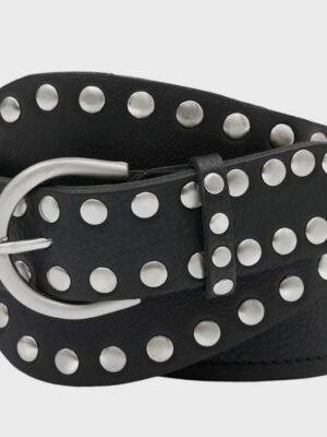 Dunja Stud Belt Black Silver