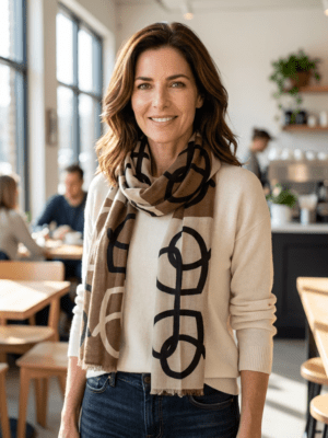 Graphic Scarf Choco