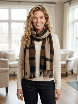Lux Scarf Plisse Marron