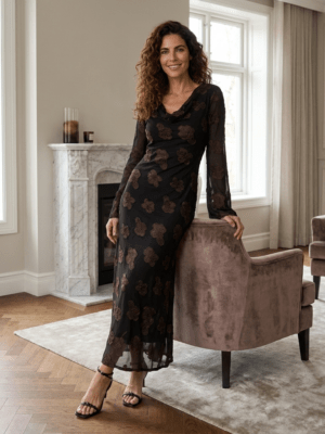 Serapine Long Dress Brown