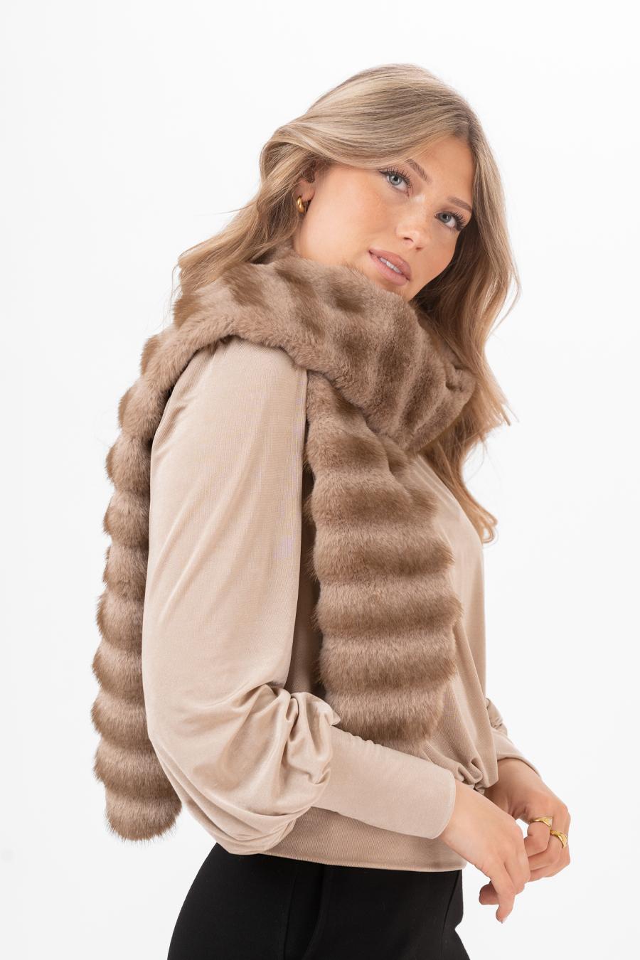 Minerva Muffler Scarf Truffle Sand - Image 7