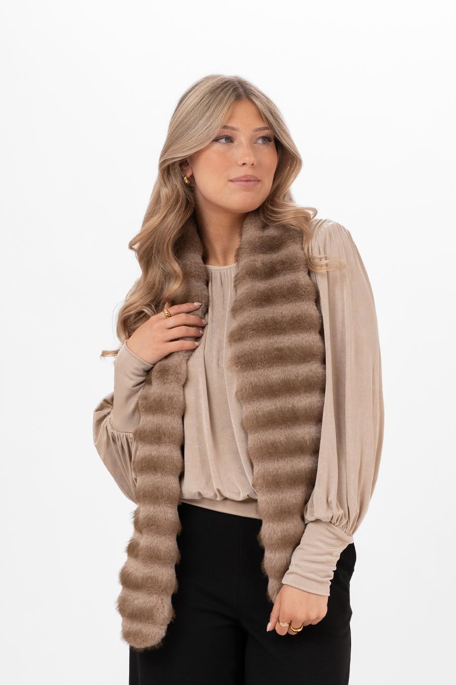 Minerva Muffler Scarf Truffle Sand - Image 4