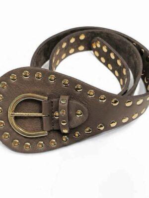 Dunja Stud Belt Taupe Gold