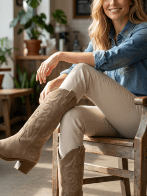 Cowboy Boots Taupe