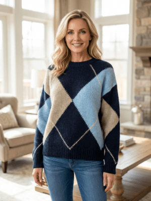 Pullover Lulu Navy Blazer Mel w Oyster G Mel