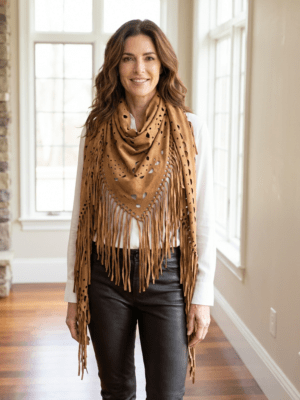 Ellie Fringe Scarf Cognac