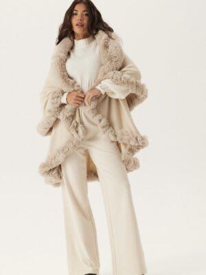 Faux Fur Cape Wednesday Taupe