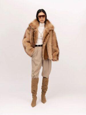 Reversible bonded Zip Chinchilla Tan Multi
