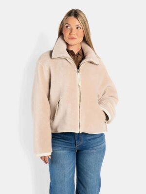 Kellie Shearling Jacket Beige