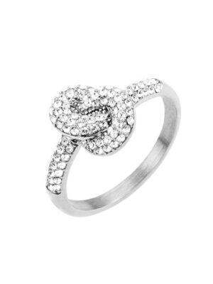 Knot crystal ring steel