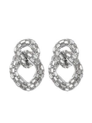 Sparkle crystal earring silver