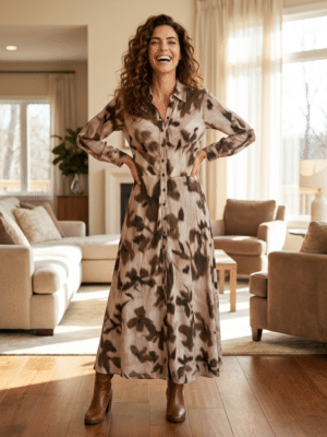 Savanna Long Shirt Dress Chocolate Brown